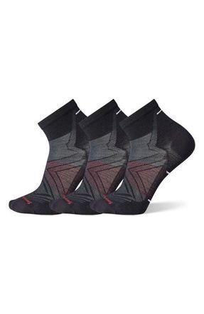 Smartwool 3-Pack Run Zero Cushion Ankle Socks in Run Black at Nordstrom, Size X-Large