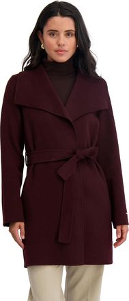 Elie Tahari Womens Double Face Wool-Blend Belted Coat