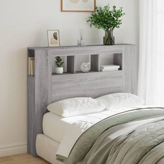 Berkfield Home LED Headboard Grey Sonoma 120x18.5x103.5 cm Engineered Wood