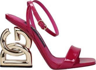 Dolce & Gabbana Pink Leather Stiletto Heel Womens Sandals