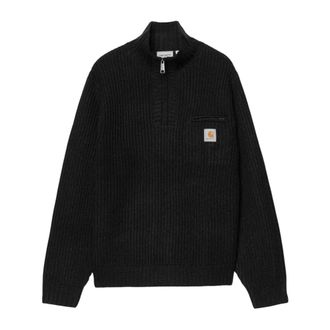 Carhartt Work in Progress Carhartt Wip, Turtlenecks, male, Black, Size: XL Detroit Half Zip Sweater
