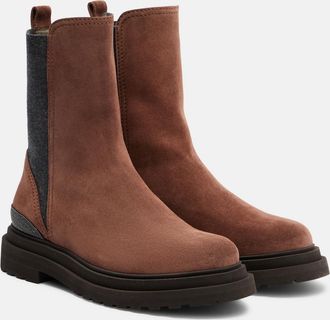 Brunello Cucinelli Monili suede Chelsea boots