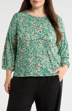 Jones New York Print Top in Kelly Multi at Nordstrom, Size 3 X