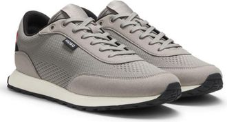 HUGO BOSS Knitted-upper sneakers with logo flag