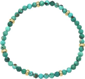 Zoe Lev Jewelry Turquoise & 14K Gold Stretch Beaded Bracelet at Nordstrom