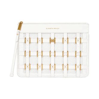 Elisabetta Franchi Clutches, female, Beige, Size: ONE SIZE Clutch