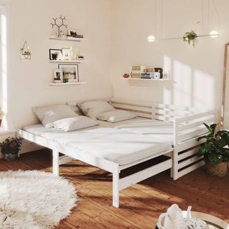 Berkfield Home Pull-out Day Bed White Solid Pinewood 2x(90x200) cm