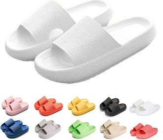 Generic Cloud Sliders Women Men Cozisliders Original Sliders Slippers Pool Summer Bathing Slipper (White, Adult, Men, 9, Numeric Range, UK Footwear Size Syste