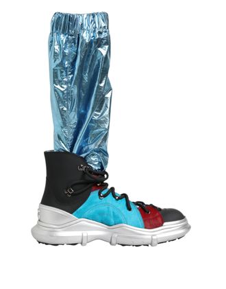 Dolce & Gabbana Blue Lace Up Over The Knee Socks Men Boots Mens Shoes