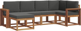 vidaXL Conjunto De Sof&aacute;s De Exterior 6 Uds. Natural Y Antracita Vidaxl