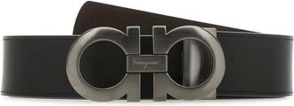 Ferragamo Double Gancini Belt - male - Ferragamo - Belts - Black - 105 CM - Accessories