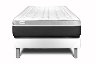 VITALIT Somier Blanco + Colch&oacute;n Con Espuma Viscoel&aacute;stica 90 X 190
