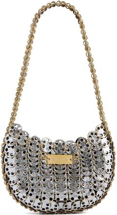 Paco Rabanne Moon Flip Bicolor Leather-pastilles Shoulder Bag