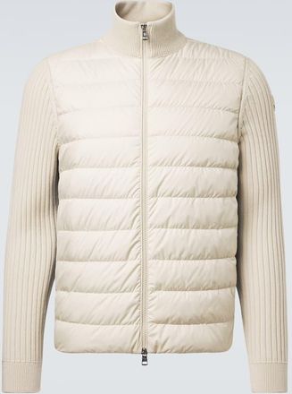 Moncler Cardigan imbottito in lana con zip