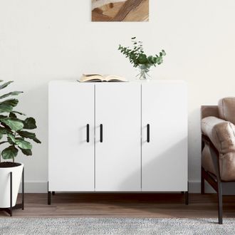 vidaXL Aparador De Madera De Ingenier&iacute;a Blanco 90x34x80 Cm Vidaxl