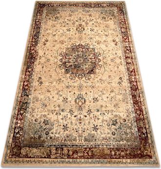 RugsX Rugsx - Alfombra De Lana Polonia Kordoba25 Roseta, Marco Rub&iacute; Claro Beige 200x300 Cm