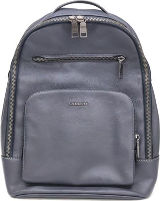 Coach Navy Leather Backpack (Pre-Owned)