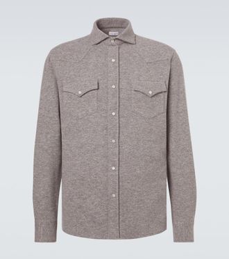Brunello Cucinelli Camicia in misto cashmere e cotone