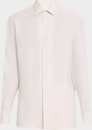 Ermenegildo Zegna Mens Melange Oasi Lino Sport Shirt