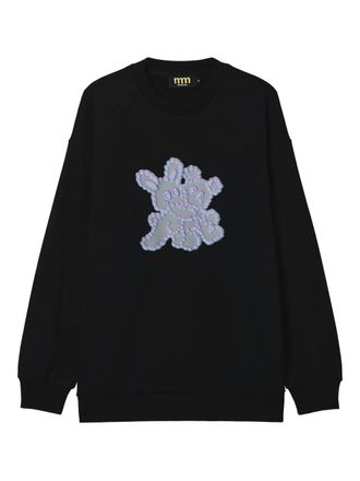 Mini Cream appliqu&eacute; sweatshirt - Black