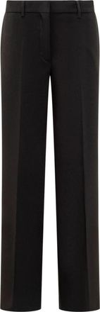 Msgm Lange uitlopende broek - Dames - Straight fit broeken - Zwart - L - Broeken