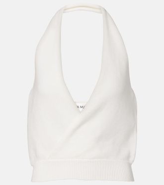 Aya Muse Halterneck cotton-blend top