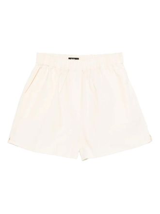 Eleh elastic-waistband cotton shorts - Neutrals