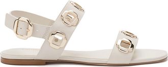 Larroude Milan Flat Sandal in Ivory at Nordstrom, Size 8.5