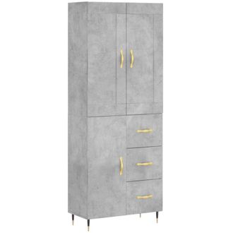 vidaXL Highboard Concrete Grey 69.5x34x180 cm Engineered Wood Vidaxl