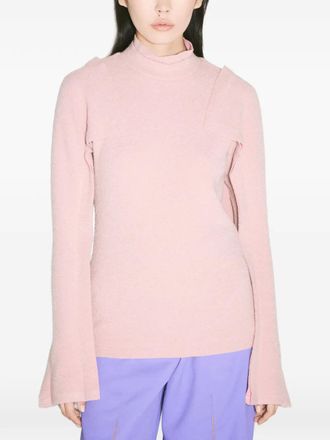 Kiko Kostadinov fluted-sleeve mock-neck top - Pink