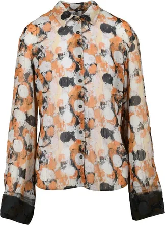 Avi&ugrave; Fluid Abstract Pattern Shirt with Button-Down Front