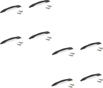 Emuca Emuca Lote De 8 Tiradores Para Mueble Varna, L181mm, Intereje 160mm, Zamak, Pintado Negro