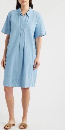 Eileen Fisher Organic Cotton Denim Dress in Light Wash at Nordstrom, Size Xx-Small