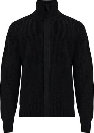 Woolrich Volledige Rits Turtleneck Vest - Heren - Vesten - Zwart - M - Wol - Truien & Vesten
