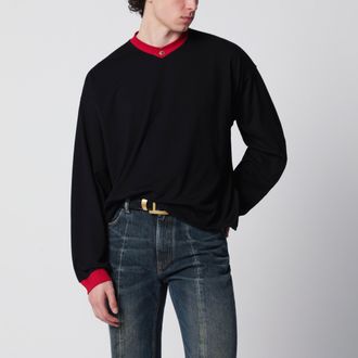 Versace Black/red long-sleeve T-shirt