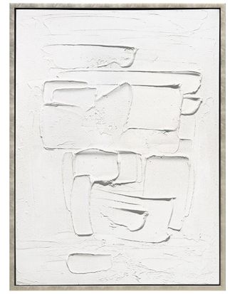 Empire Art Direct White Serenity Heavily Textured Hand-Painted Framed Canvas Wall Art