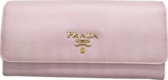 Prada Saffiano Pink Saffiano Long Wallet (Bi-Fold) (Pre-Owned)
