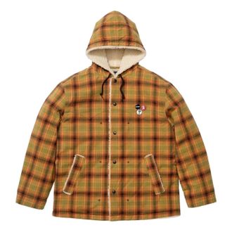 SUPREME FW25 x Number (N)ine Faux Shearling Hooded Coat Plaid FW25J49-PLAID