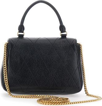 Tory Burch Womens Shoulder Bag Charlie Black Leather Cow