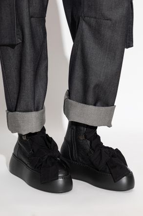AGL Leather Platform Shoes Vibe Ribbon, Womens, Black