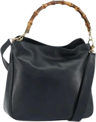 Gucci Pre-owned Handbags, female, Blue, Size: ONE SIZE Pre-owned Leather Handbag