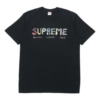 SUPREME SS18 Rocks Tee Black Alphabet Logo Short Sleeve Unisex SUP-SS18-478