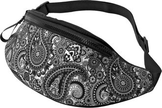 Generic Ancient Babylon Pai-Sley Pattern Bum Bags Bum Bag With Headphone Jack Fanny Pack For Shopping Camping Ladies 14X35Cm