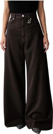 Sportmax Siamese Wijde Jeans - Dames - Loose Fit Jeans - Bruin - W29 - Katoen - Jeans