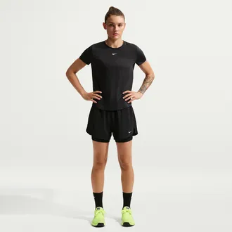 Nike Womens One Dri-FIT High-Waisted 3 2-in-1 Shorts in Black | DX6016-011