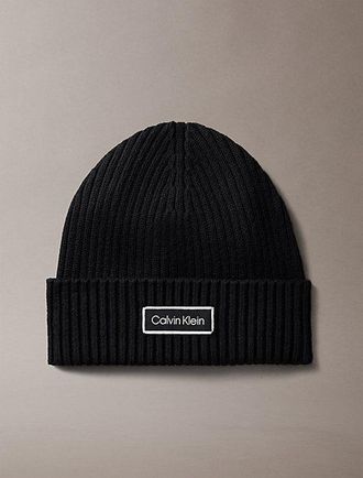 Calvin Klein Gorro De Punto De Canal&eacute; Con Parche Con Logo
