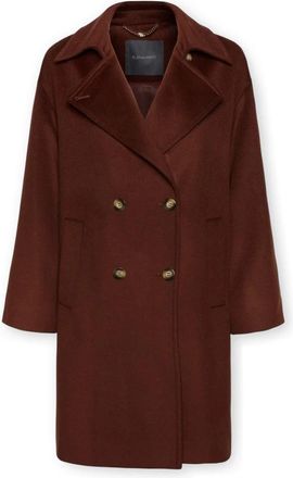 Elena Miro Single-Breasted Coats - Dames - Mantel - Bruin - XS - Wol - Jassen