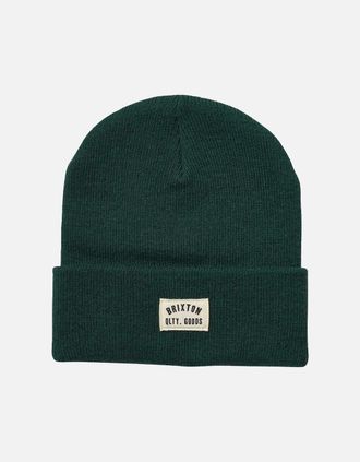Brixton Mens Brixton Emerald Woodburn Watch Cap Beanie - Green - Size: ONESIZE