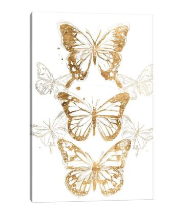 iCanvas Discontinued Icanvas Gold Butterfly Contours I Canvas Wall Art