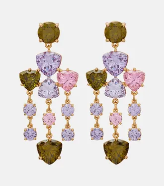 Self Portrait Crystal-embellished drop earrings